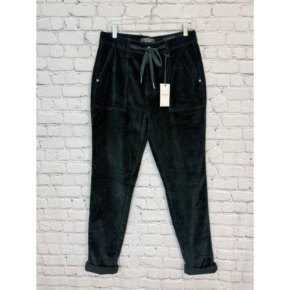 Judy Blue High Waisted Corduroy Cuffed Jogger In Emerald Women Size 9/29 NWT